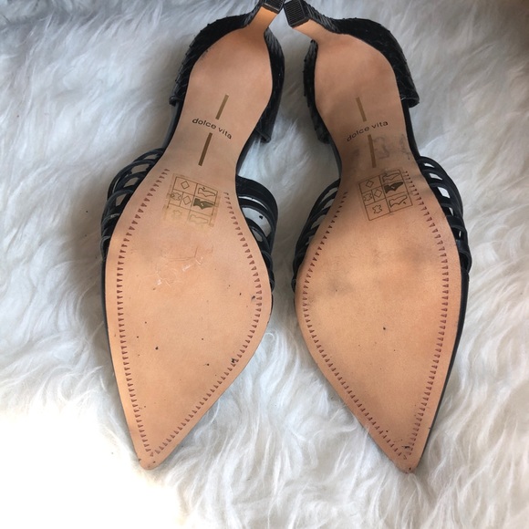 Dolce Vita Black D-Orsay Snakeskin Pumps - Picture 4 of 6